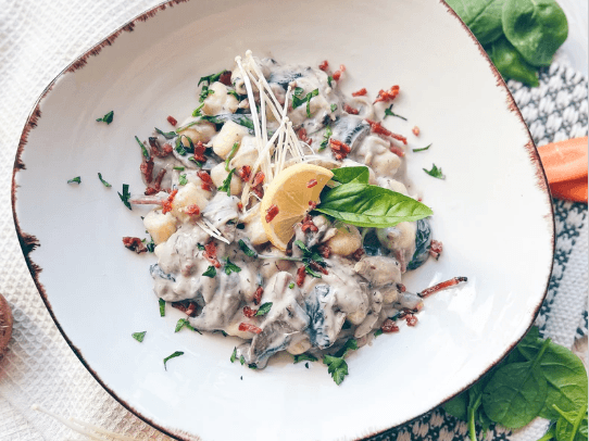 Creamy Chicken and Bacon Gnocchi with Spinach