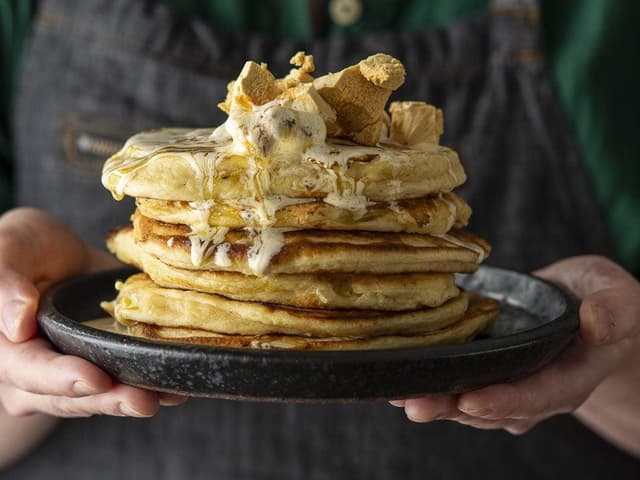 Shake and Bake Pancakes with Honeycomb Butter