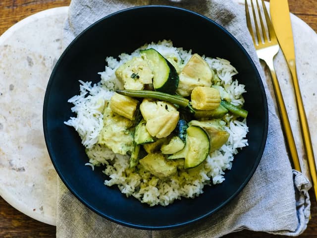 Thai Green Chicken Curry with Rice