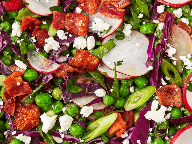 Bacon & Pea Salad w/ Blue Cheese Dressing