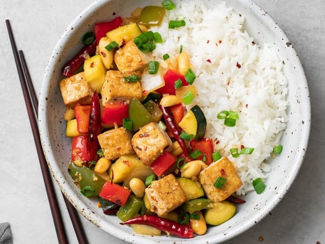 Kung Pao Tofu w White Rice