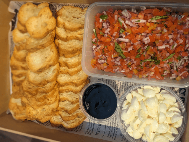 Tomato & Bocconcini Bruschetta | GF - Vegetarian - Halal