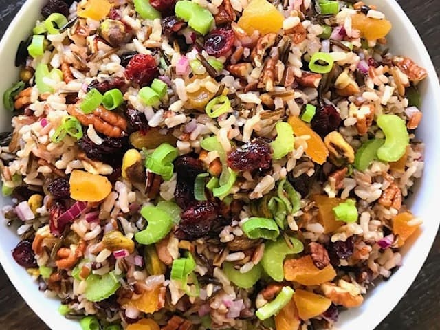 Brown Rice Salad with Pecans, Pumpkin & Mint