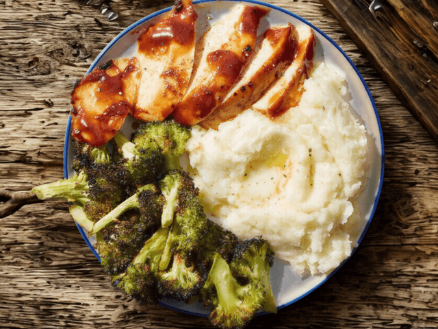 Stonefruit BBQ Chicken w/ Greens & Mash