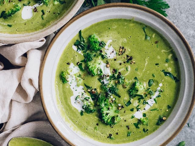 Cream of Broccoli, Silverbeet & Blue d'Aaffinois Soup