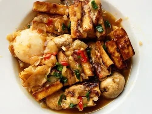 Vegan Vietnamese Braised Pork Belly w White Rice