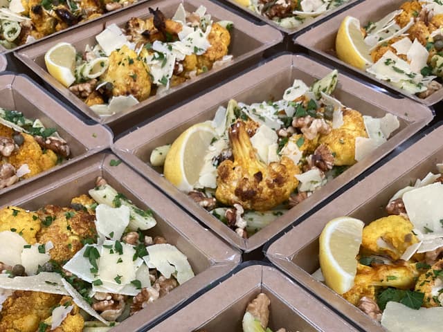 VEGETARIAN Roasted Cauli & Chickpea Pesto Pasta