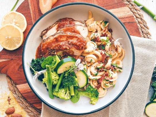 Buffalo Chicken with Mac and Cheese