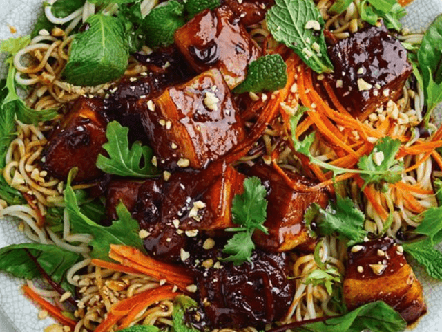 Sticky Pork Belly; Vietnamese Rice Noodle Salad