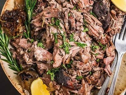 Pulled Middle Eastern Lamb w Ancient Grain salad