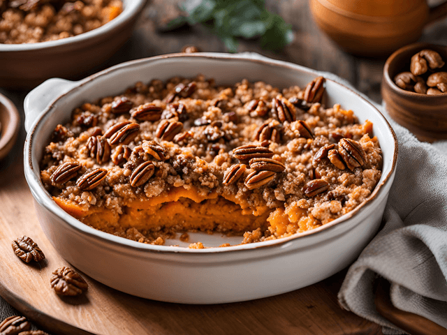 Sweet Potato Casserole with Pecan Crumble