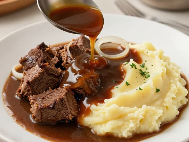 Slow-Cooked Beef Pot Roast w/ Mash