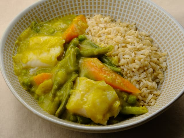 Mild Green Curry with Fish
