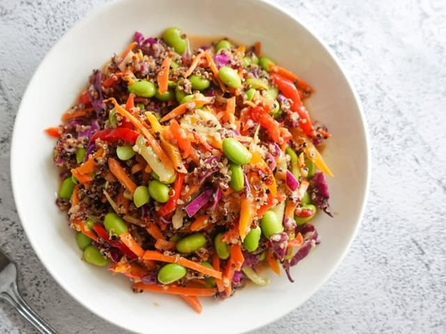 Edamame Quinoa Salad w Peanut Sauce
