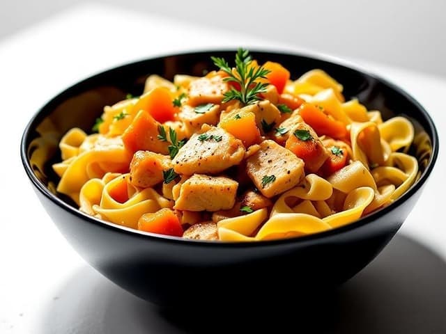 Apricot Chicken with fettucine
