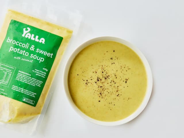 Broccoli & Sweet Potato Soup with Coconut