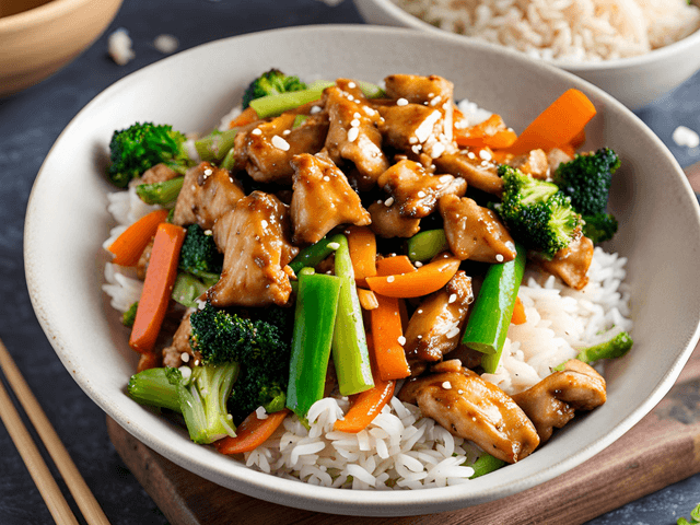 Honey Soy Chicken Stir-Fry with thick Noodles