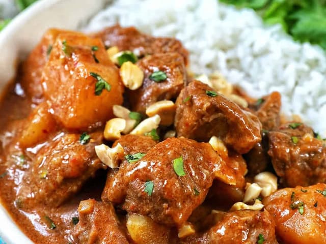 Lamb Massaman Curry With Coconut Rice