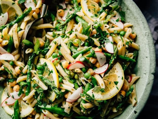 Lemon Garlic Pasta Salad with Spring Vegetables