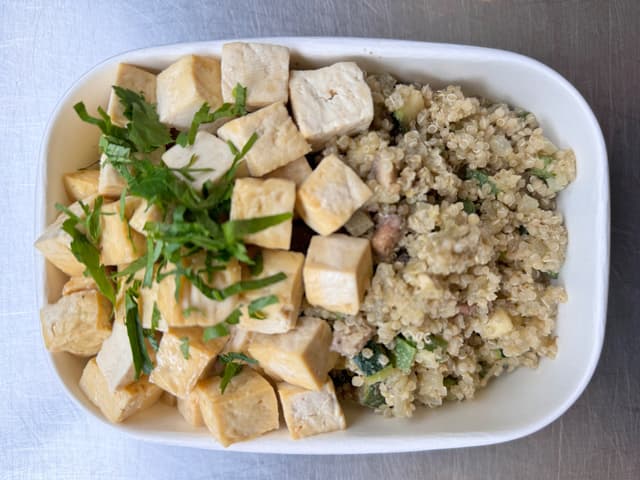 Pesto Quinoa and Tofu Pilaf