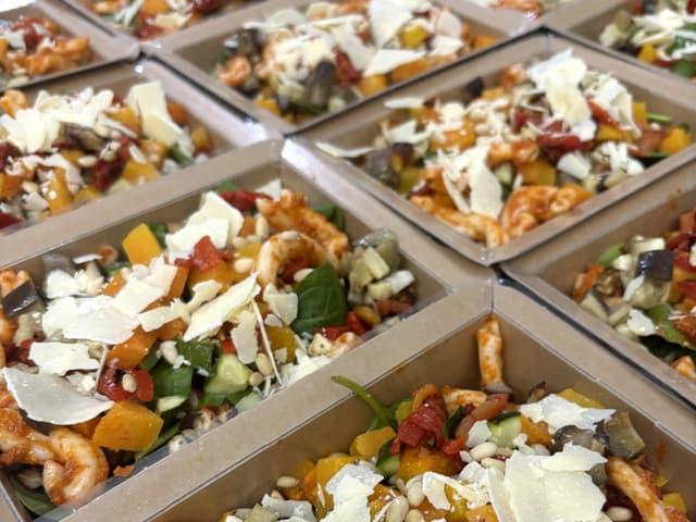 Roasted Vegetable Red Pesto Pasta