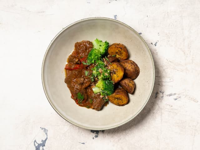 Lamb Zigni with Moroccan Potatoes