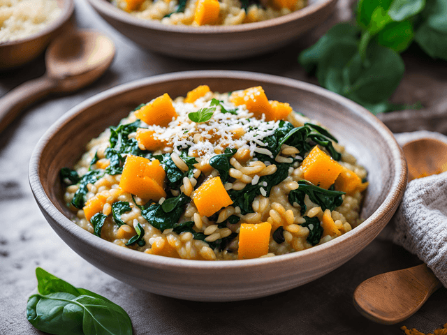 Pumpkin and Spinach Risotto