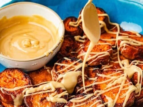 Satay Sweet Potato on Brown Rice & Vegetables