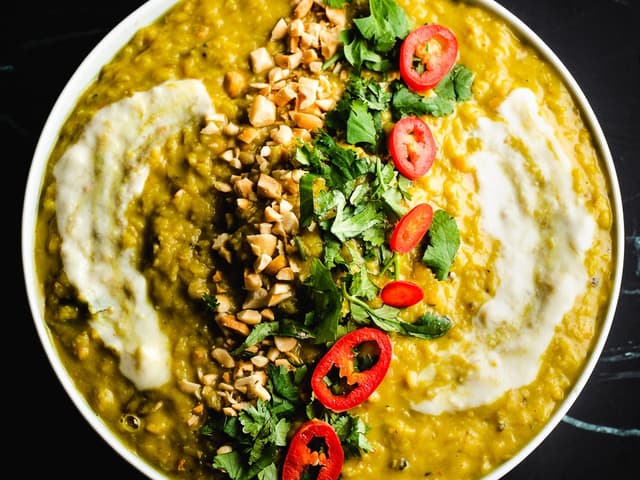 Red Lentil Curry with Ginger, Nigella Seeds and Jasmine Rice