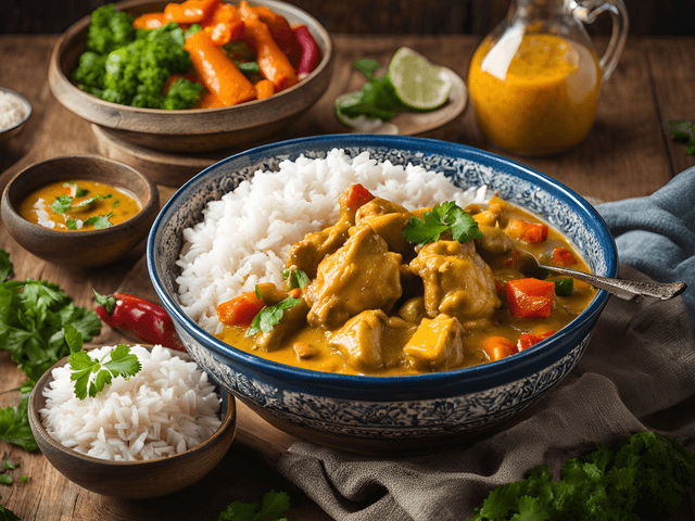 Chicken and Vegetable Curry with Rice