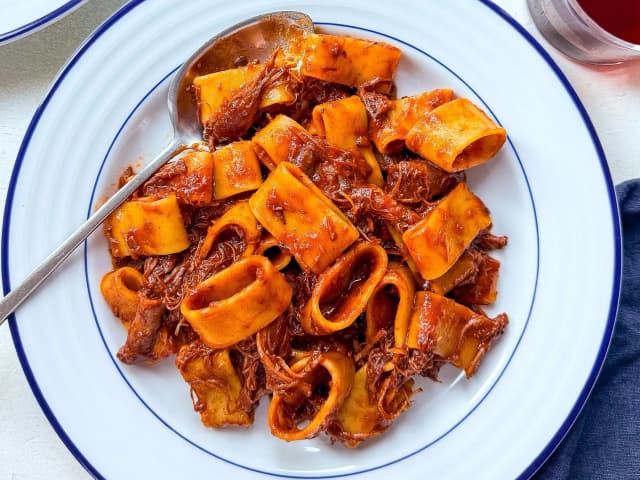 Lamb Shank Ragu with Calamatara Pasta