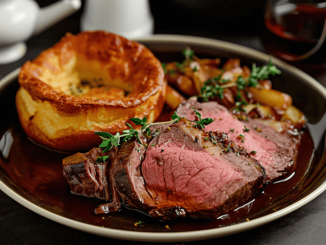 Pot Roasted Beef w Roasted Veggies, Our Gravy & Yorkshire pudding