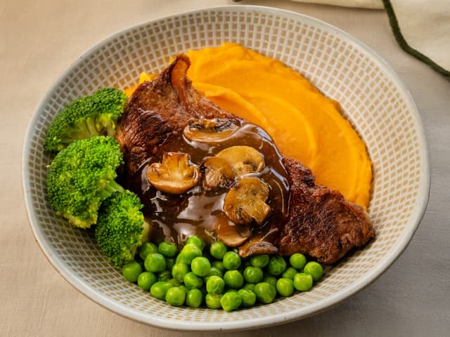 Beef Steak with Rich Gravy and Mushrooms