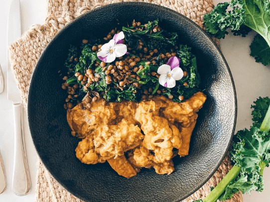 Not Buttered Vegetables with Dahl Greens