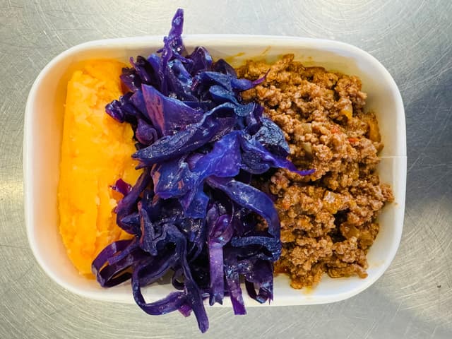 Mexican Beef, Red Cabbage & Root Veg Mash