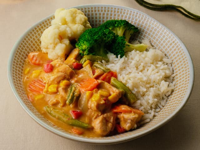 Saucy Satay Chicken with Rice