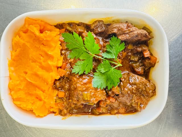 Beef Casserole, Root Veg Mash