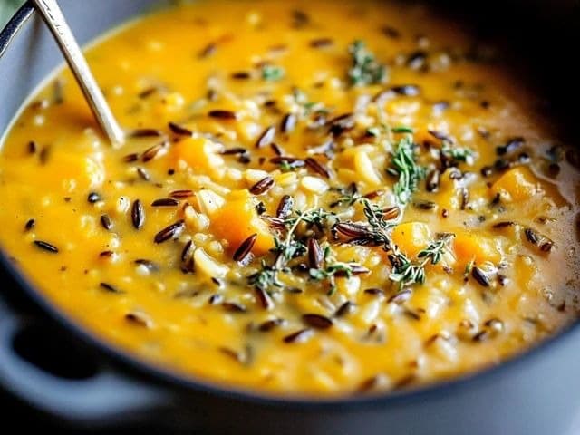CREAMY PUMPKIN WILD RICE SOUP