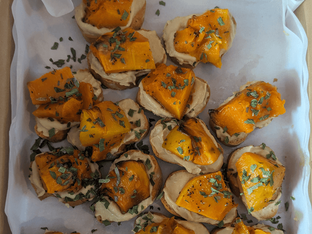 Mini Pumpkin & Sage Crostini | GF - DF - Vegan - Halal