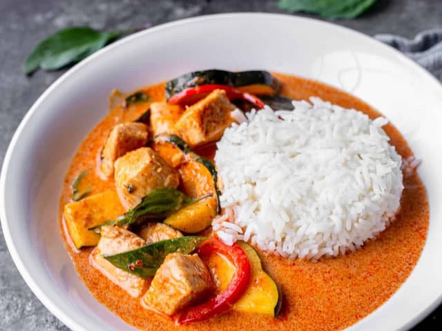 Thai Red Chicken Curry With Coconut Rice