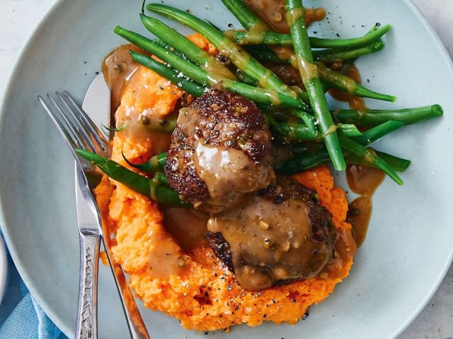 🍗 Chicken Rissoles with Sweet Potato Mash & Gravy