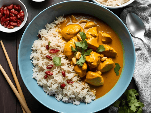 Satay Chicken with Steamed Rice (Gluten Free)