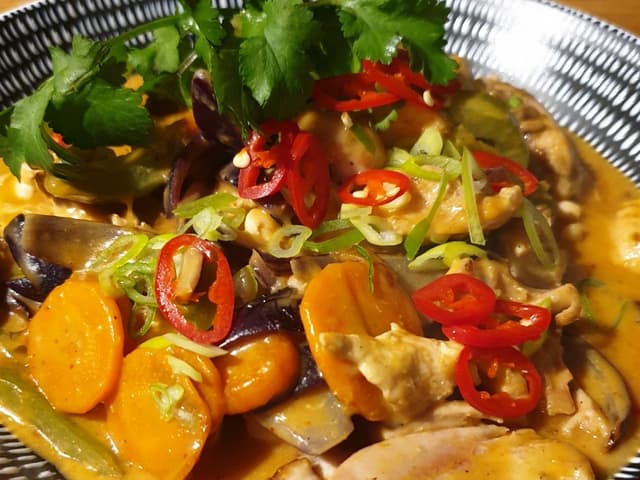 Indulgent Coconut Chicken Satay w Basmati Rice