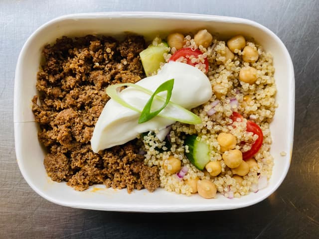 Moroccan Beef, Quinoa & Chickpea Bowl