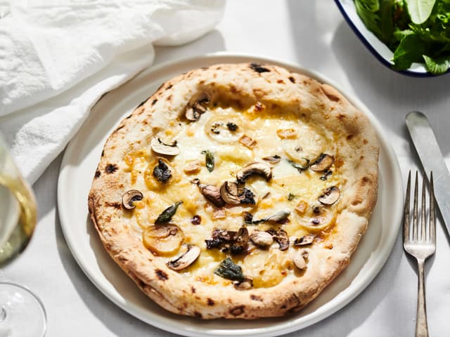 pizza | kipfler potato, taleggio, rosemary, thyme & black garlic