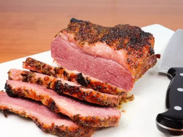 Honey Mustard Crusted Corned Beef w/ Béchamel Sauce