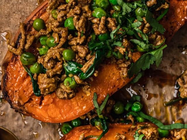 MOROCCAN LAMB STUFFED SWEET POTATO
