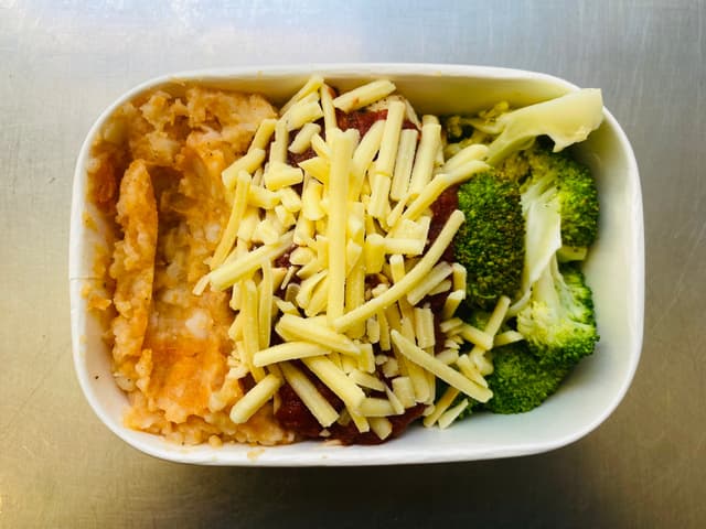 Chicken Parmigiana, Root Veg Mash & Broccoli
