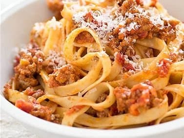 Fettuccini Bolognese with Parmesan