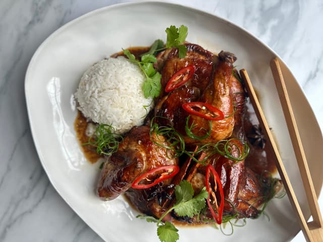 Master-stock Poached Chicken with Ginger & Shallot relish